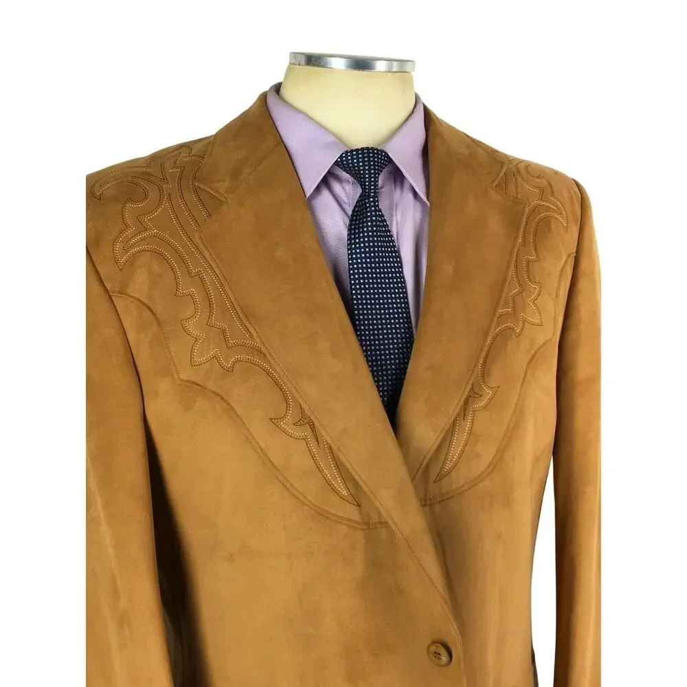 NWOT 44L Circle S Dallas TX Mens Western Wear 2 Button Blazer Sport Coat Jacket